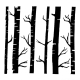 Reverse birches Stencil