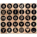 Alphabet sans serif lowercase letters stamps