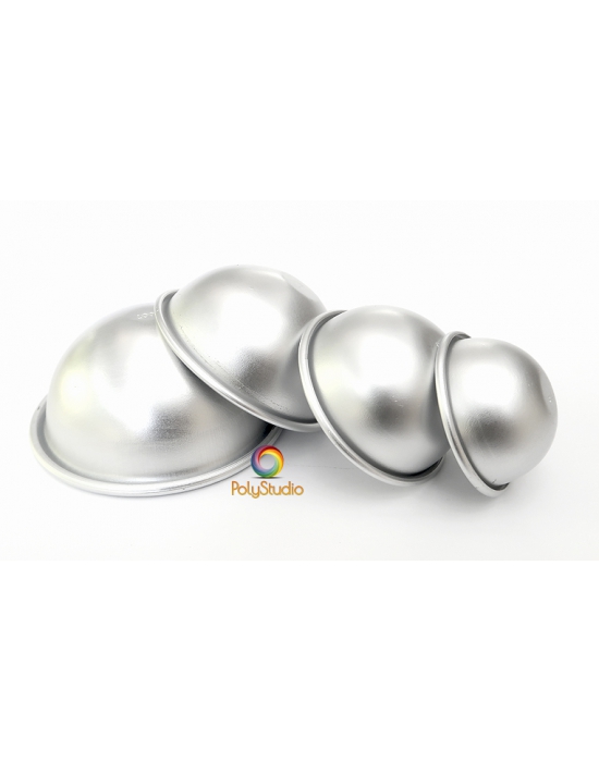 4 aluminium half sphere molds