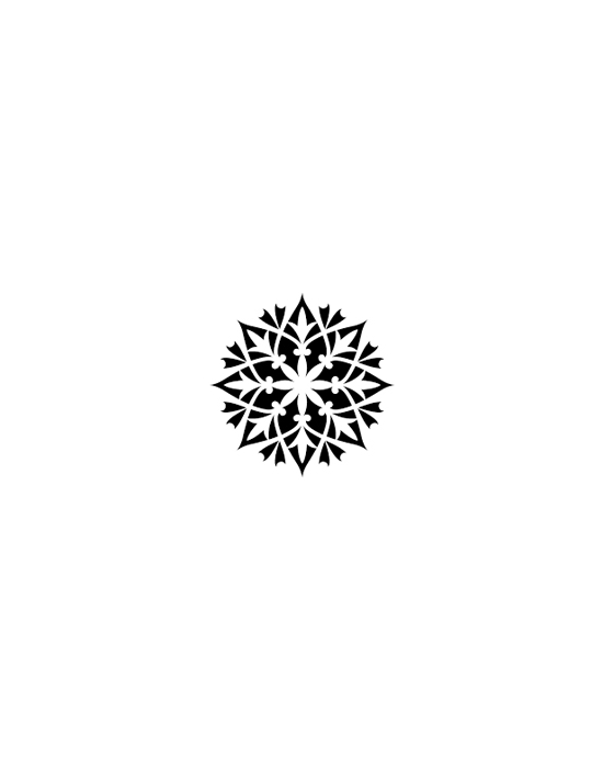 Snowflake Wood stamp 3 x 3 cm