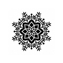 Snowflake 2 Wood stamp 3 x 3 cm