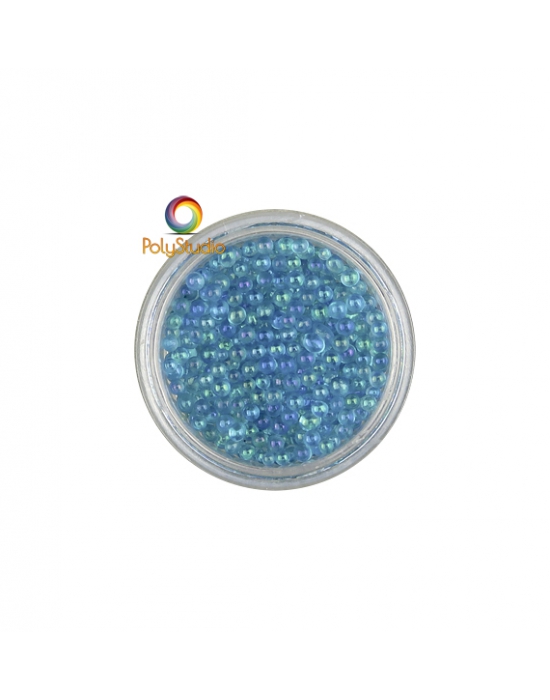 Turquoise Iridescent round micro beads
