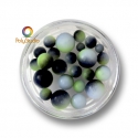 Color gradient round beads Black Green White