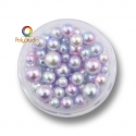85 Pastel blue pink color gradient pearly round beads