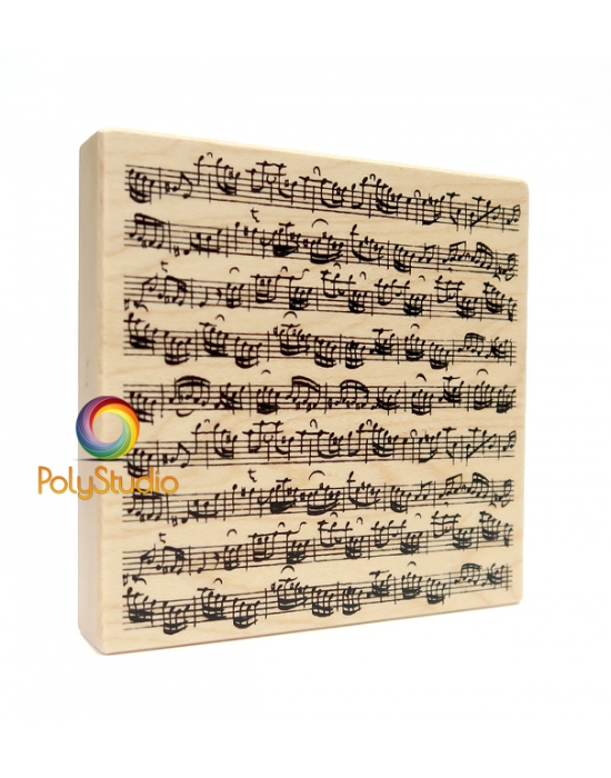 Wood stamp Music sheet