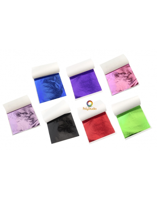 35 Feuilles métal colorées assorties